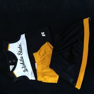 12 months Wichita State cheerleader toddler outfit.